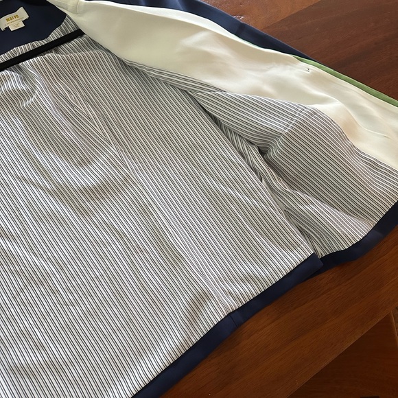 Anthropologie by Maeve Navy and Cream Blazer with Green Accents - Picture 9 of 10